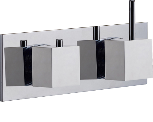 Rubinetto Quadro miscelatore orizzontale con piastra - Cromo - Cropelli Shower, sistemi doccia di design per il tuo bagno