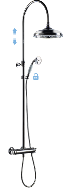Colonna doccia Liberty Tele - Cromo - Cropelli Shower, sistemi doccia di design per il tuo bagno