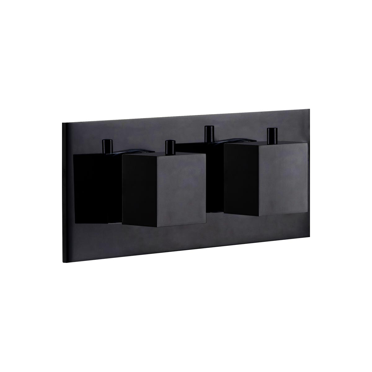 Rubinetto Quadro termostatico orizzontale - Nero opaco - Cropelli Shower, sistemi doccia di design per il tuo bagno