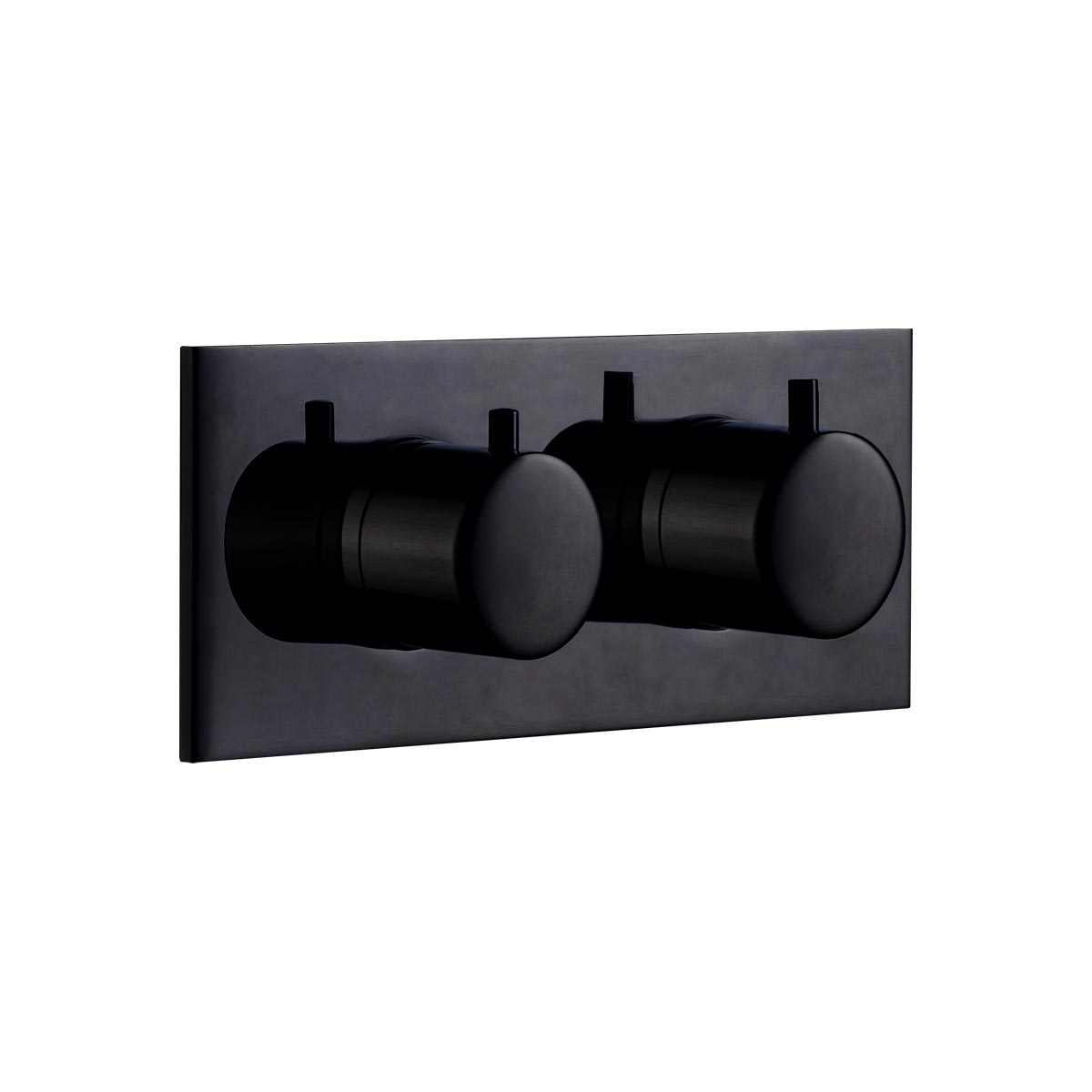 Rubinetto Tondo termostatico orizzontale - Nero opaco - Cropelli Shower, sistemi doccia di design per il tuo bagno